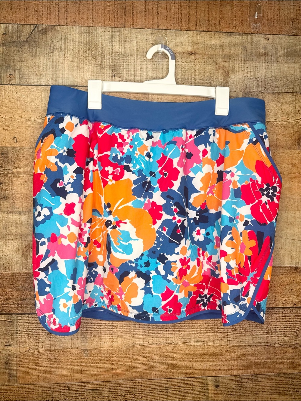 Lands’ End Swim Skirt Skort built in shorts 2XL? Colorful floral No Size Tag